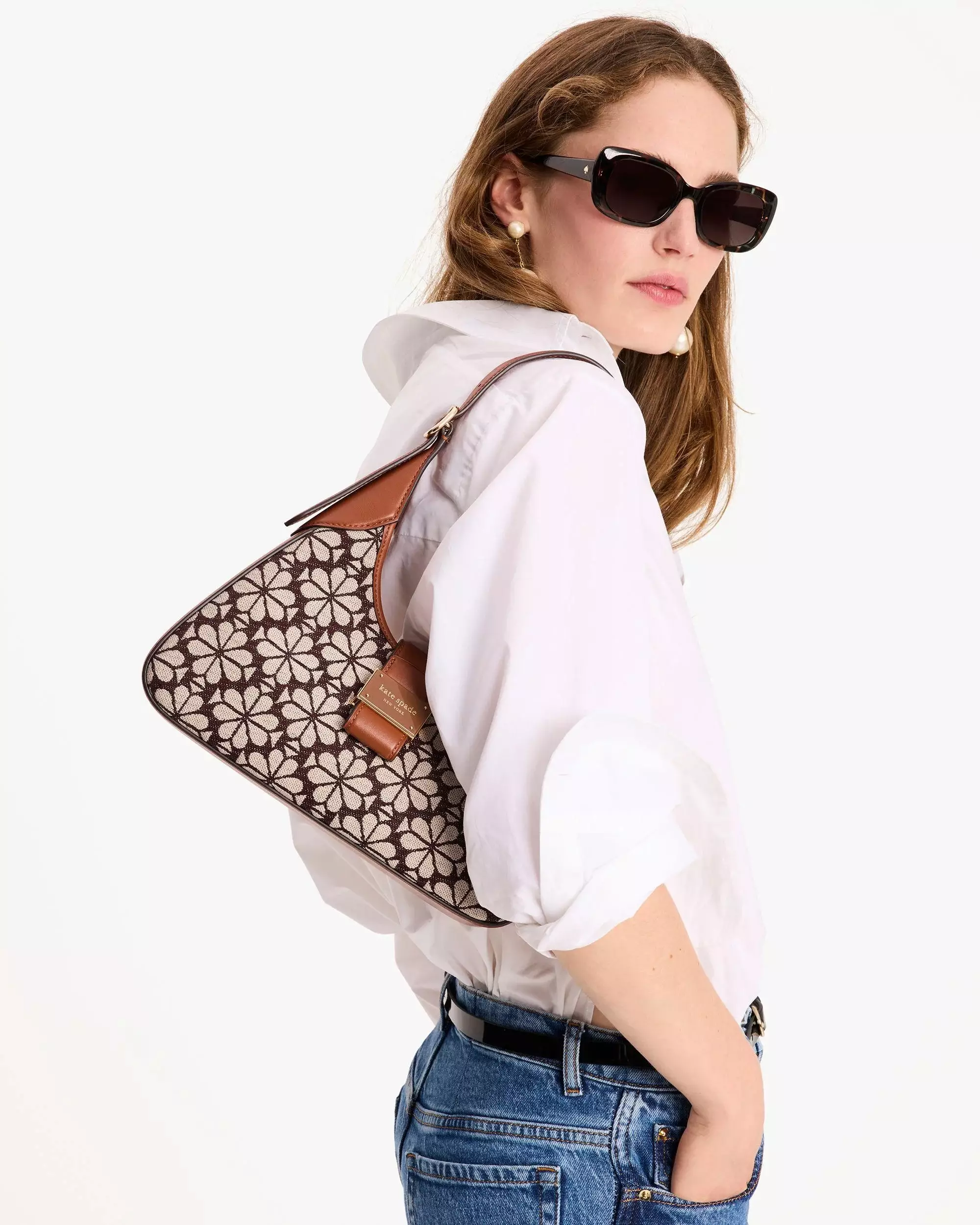 Jual Kate Spade KATE SPADE Small Nouveau floral-jacquard shoulder