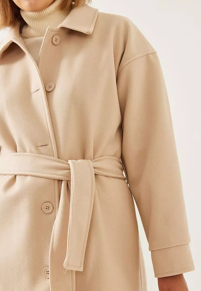 Women's Belted Long Stamp Coat 2498 60261002