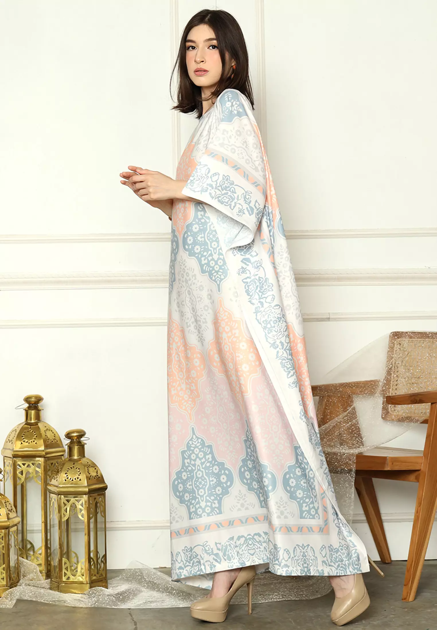 Kanzi Collection Short Sleeve Modern Tiles Kaftan