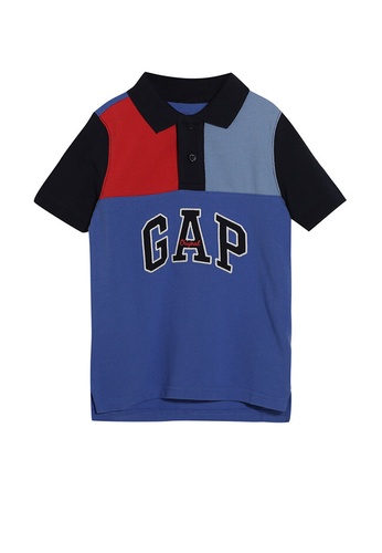 GAP blue Colorblock Logo Polo Shirt 81332KAC7CB564GS_1