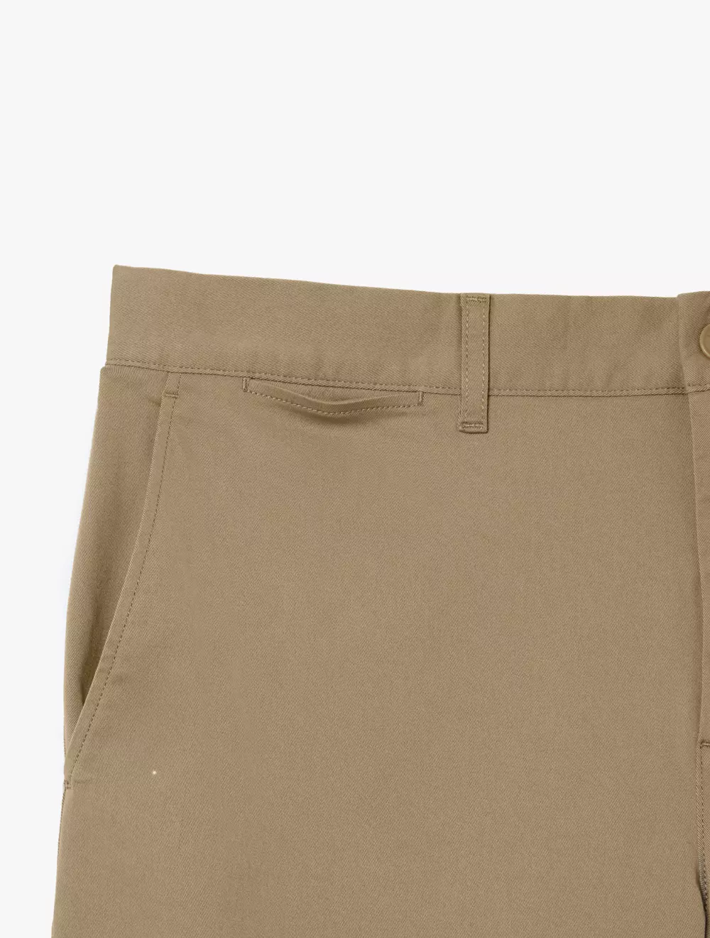 Slim Fit Stretch Cotton Bermuda Shorts - Beige