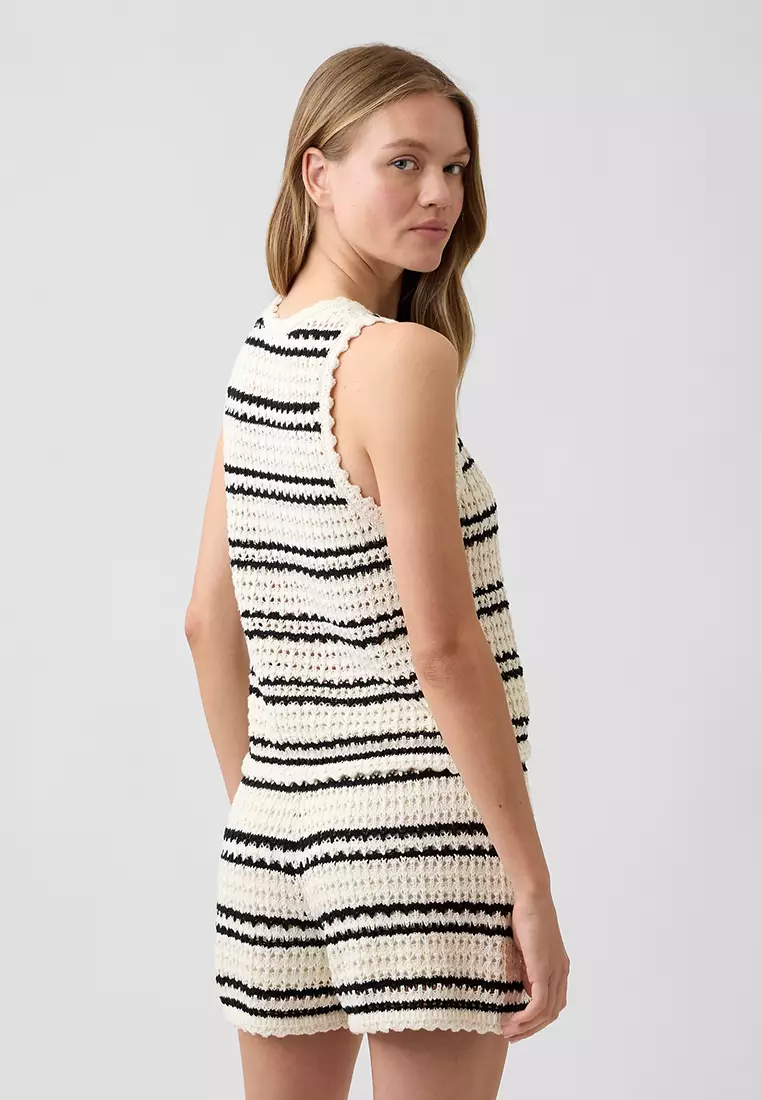 Open Stitch Shell Tank Top
