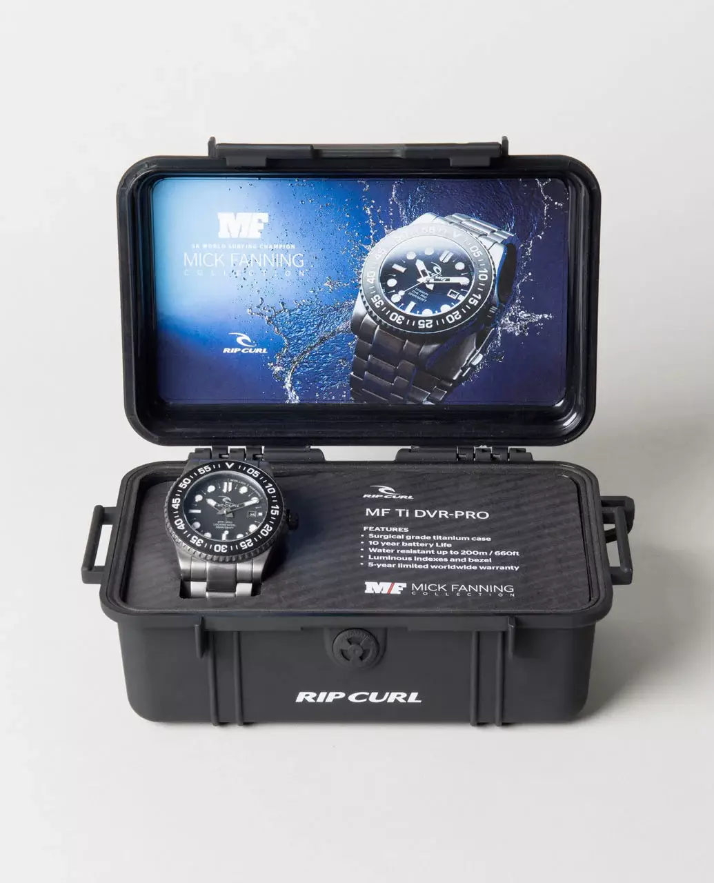 Rip Curl Men Mick Fanning Titanium Dvr Pro Watch - Black