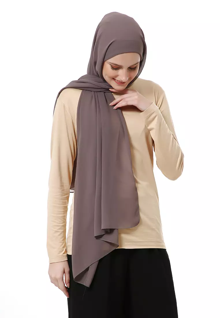 Zhalika Phasmina Motif Polos High Premium Quality - Mocca