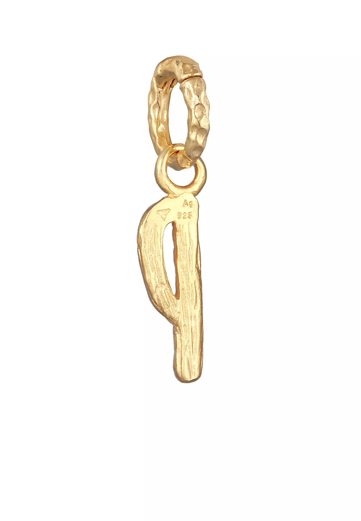 Pendants Letter P Organic Look Gold Plated