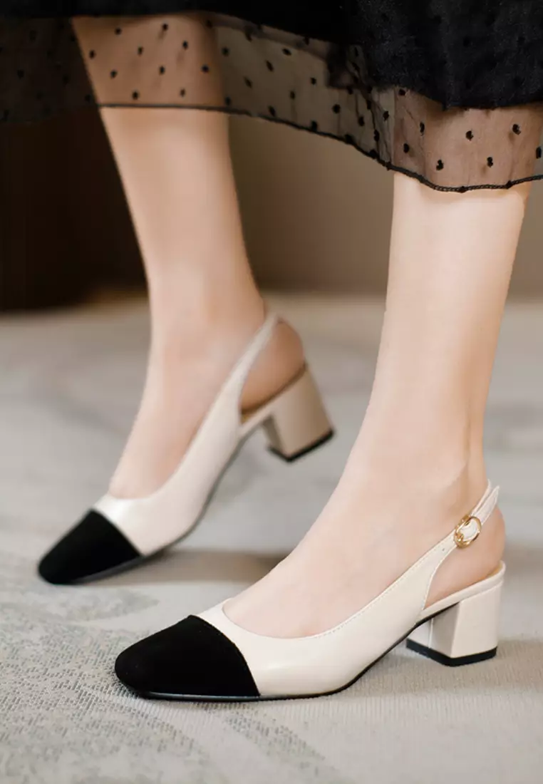 5CM Color Matching Synthetic Leather Slingback Heel TE215-10