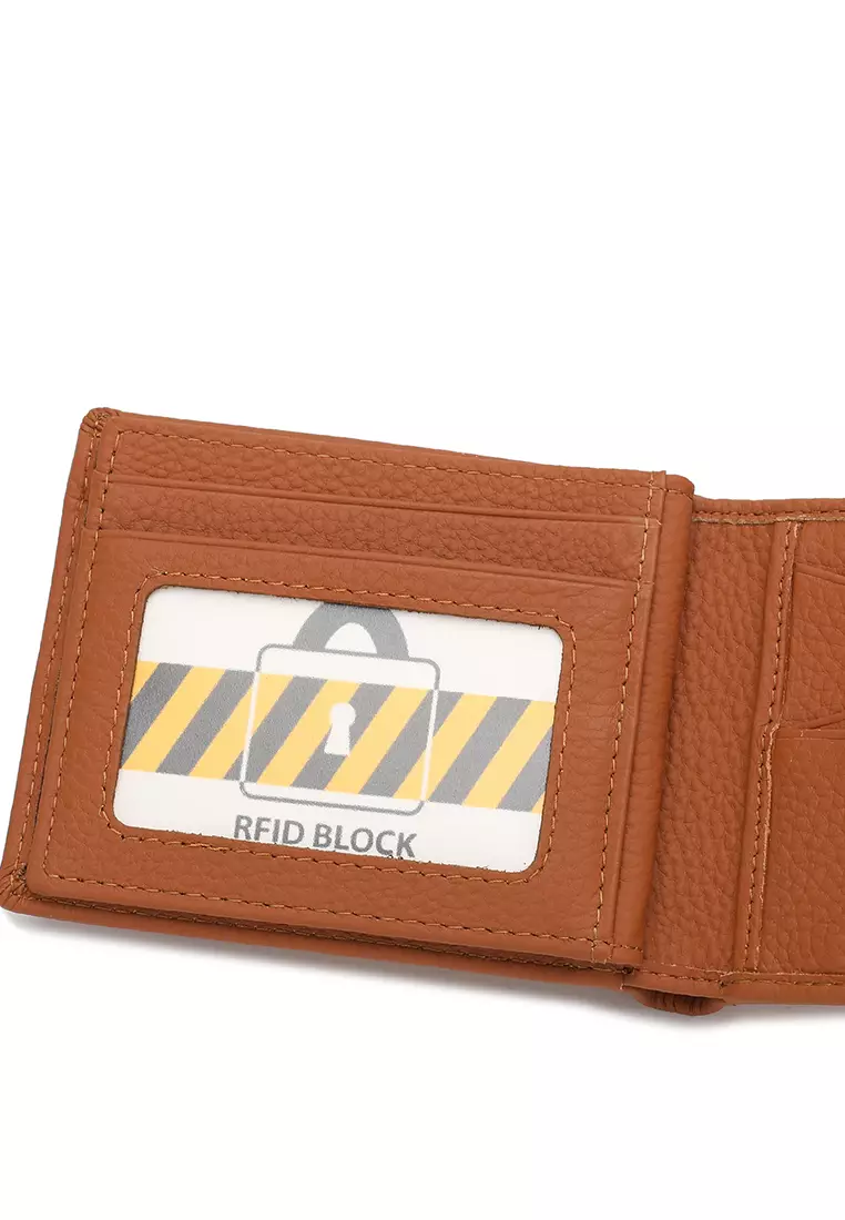 Men's Genuine Leather RFID Blocking Bi Fold Wallet