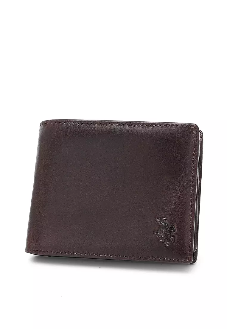 Genuine Leather RFID Short Wallet - Brown