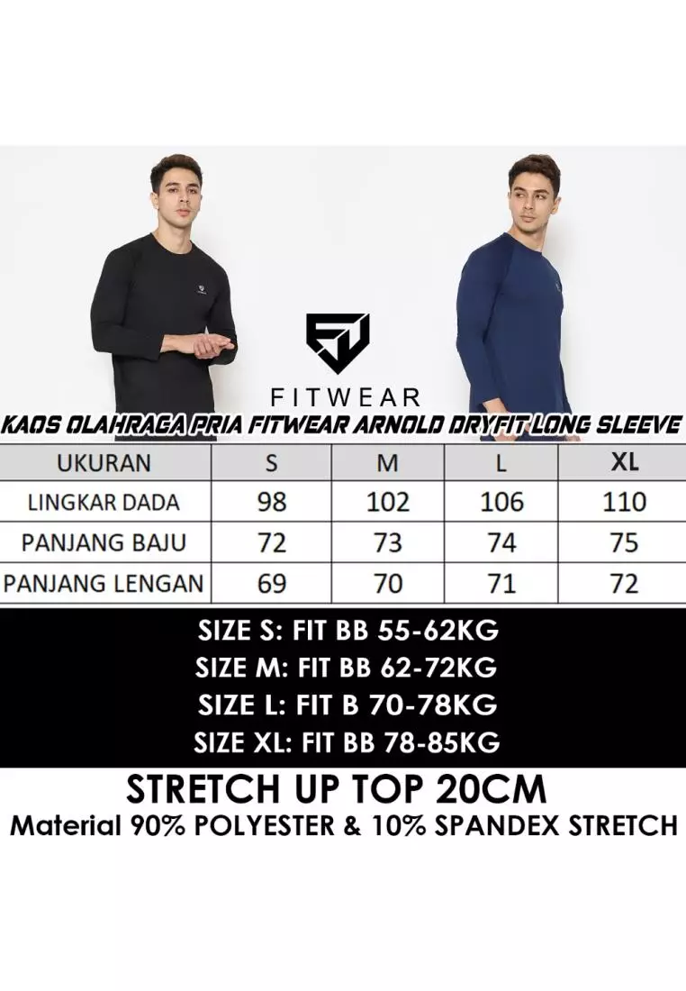 Fitwear - Kaos Olahraga PRIA ARNOLD DRYFIT LONG SLEEVE - BLACK