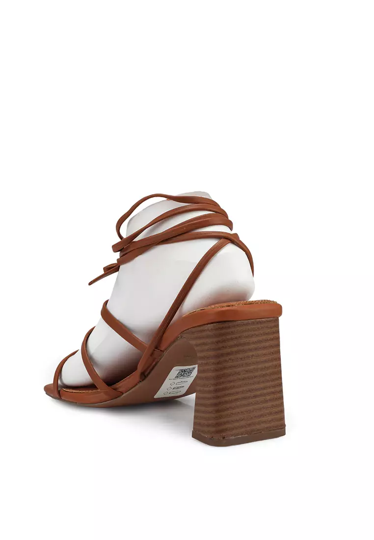 Wide Fit Hidden Strappy Tie Leg Heeled Sandals