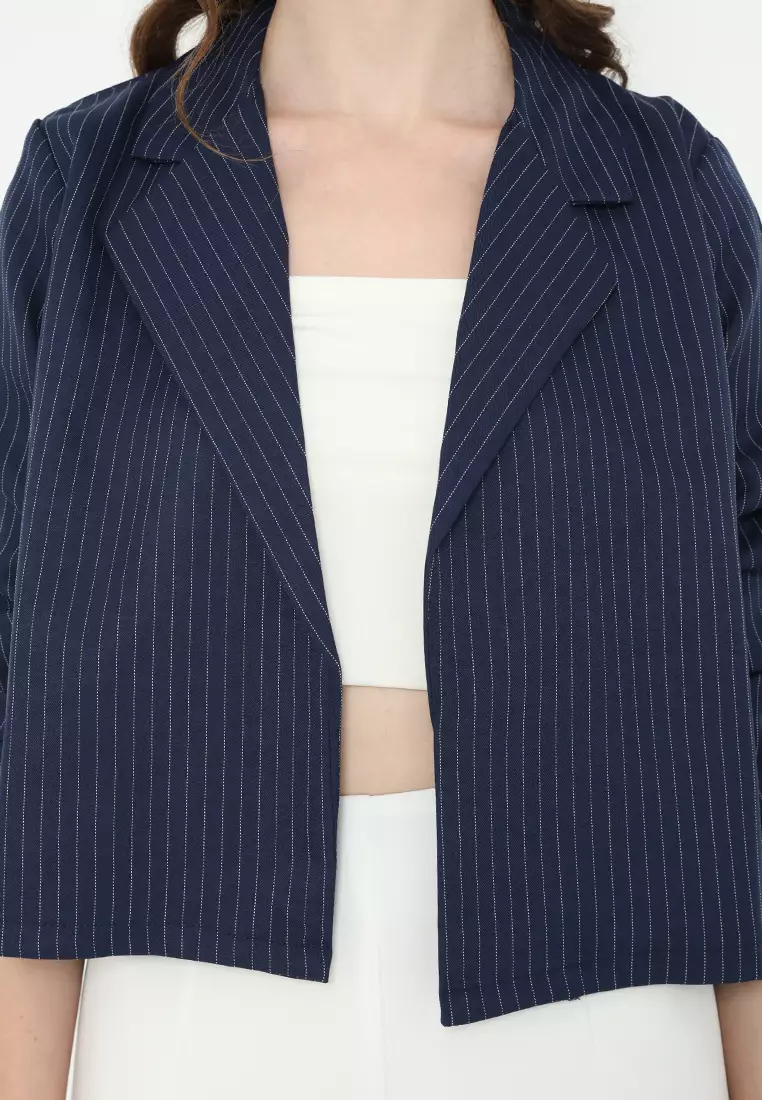 Mannequin Stripe Crop Blazer