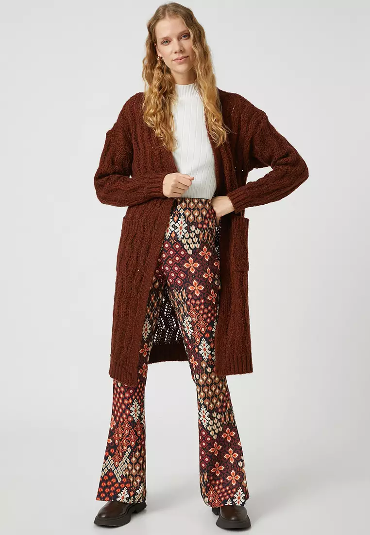 Long Knitted Cardigan Pocket