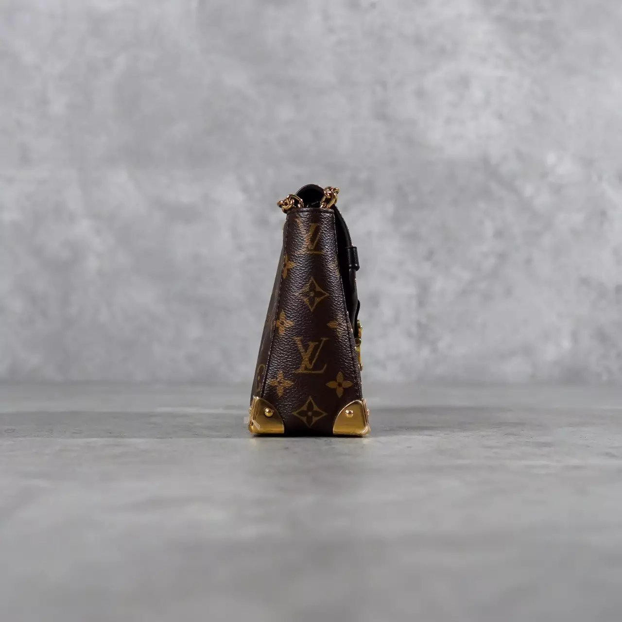 Tas LV LOUIS VUITTON TRUNKIE MONOGRAM BROWN CHAIN SHOULDER BAG 100% ORIGINAL