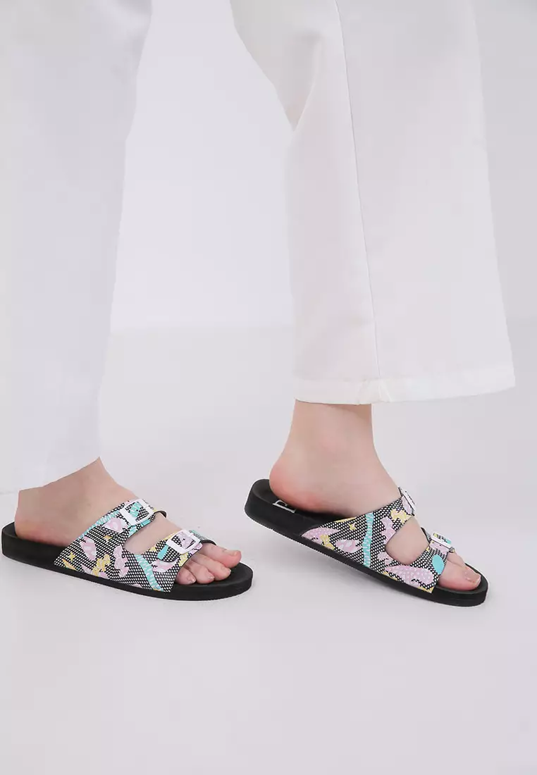 Sophie Sonia Printed Sandal Black