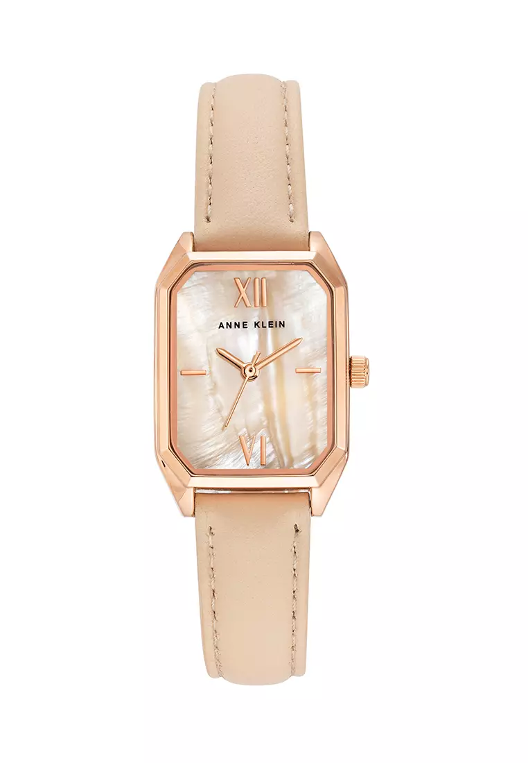 Buy Anne Klein Leather Rose Gold Octagon Leather Watch 2024 Online