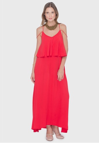 Long Red Sleeveless Dress