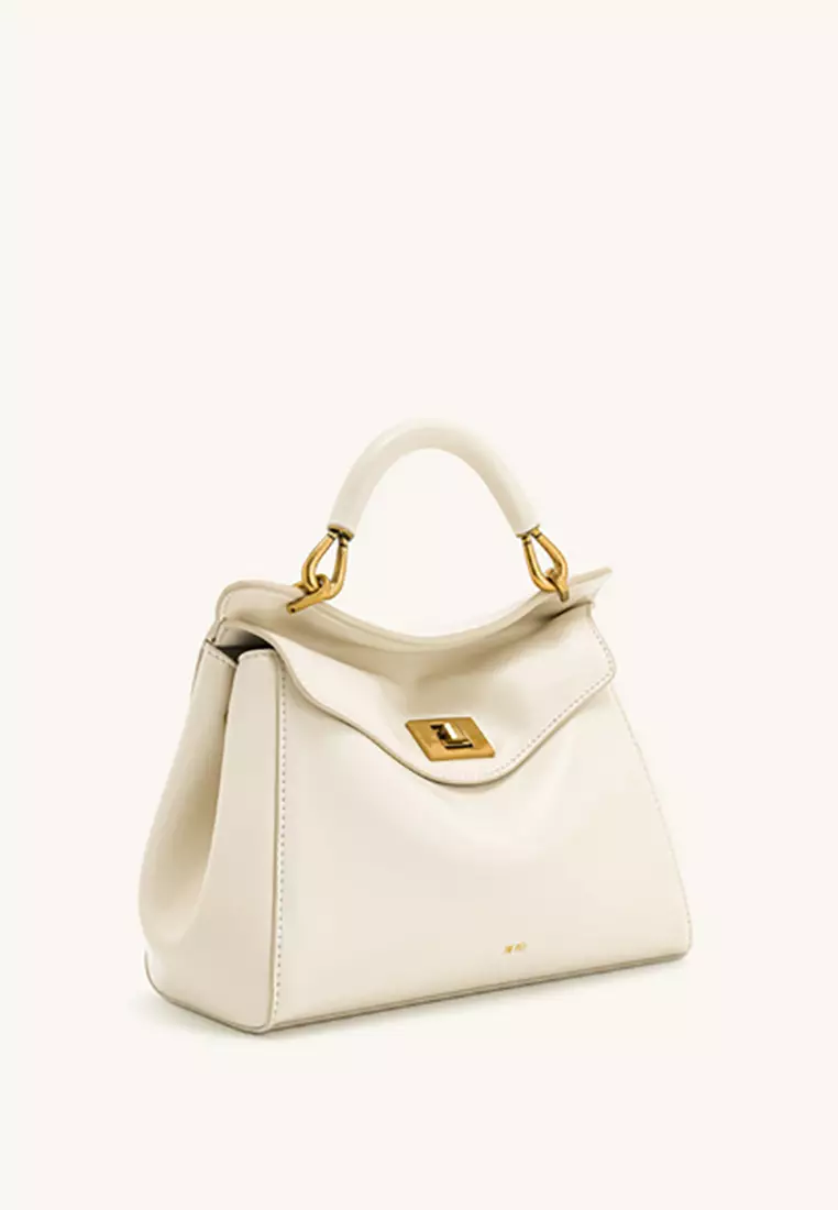 Lucia Classic Top Handbag - White
