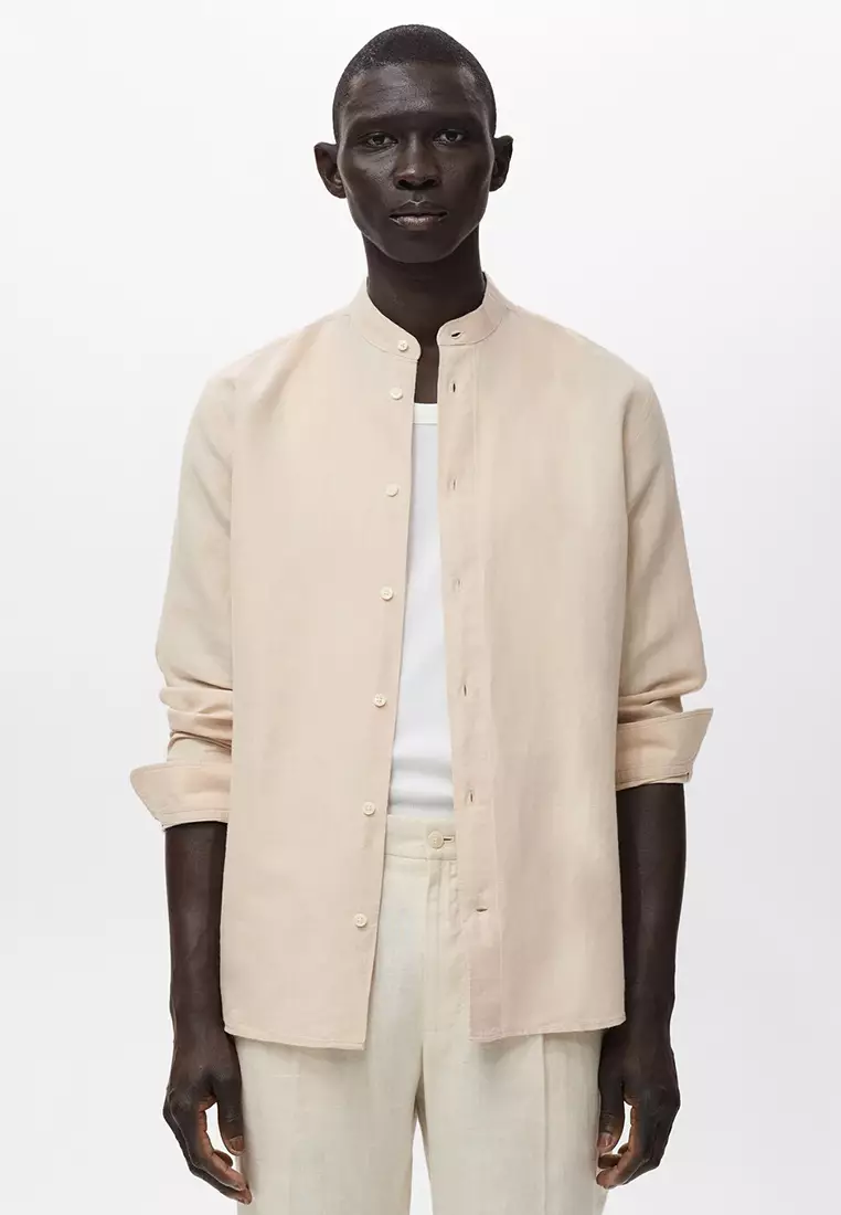 White Beach Wear Long Sleeve Button Up Shirt With Shorts Mao