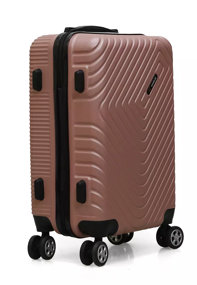 Carlton Koper Hardcase Unisex Size 20 Inch Uniqe Design Tas Travel Large Compartment Material ABS+PVC Coated ORIGINAL - Pink