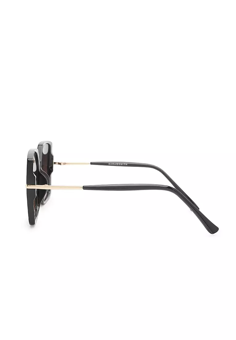 Unisex Fashion Sunglasses (Kacamata Hitam) - Hitam / Abu-Abu / Oranye