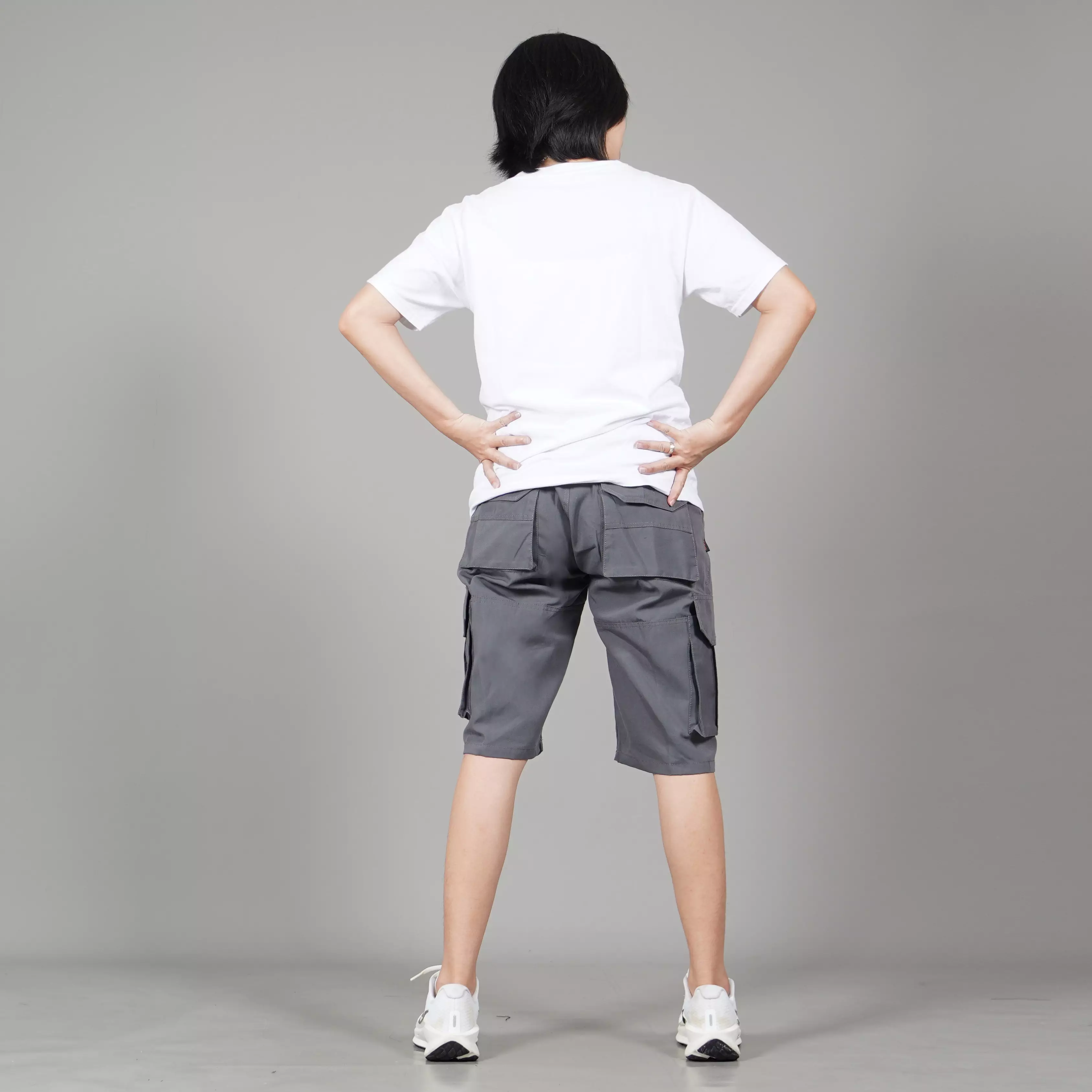  CHARLEY Celana Cargo Pendek Wanita Cargo Pants Wanita - ABU