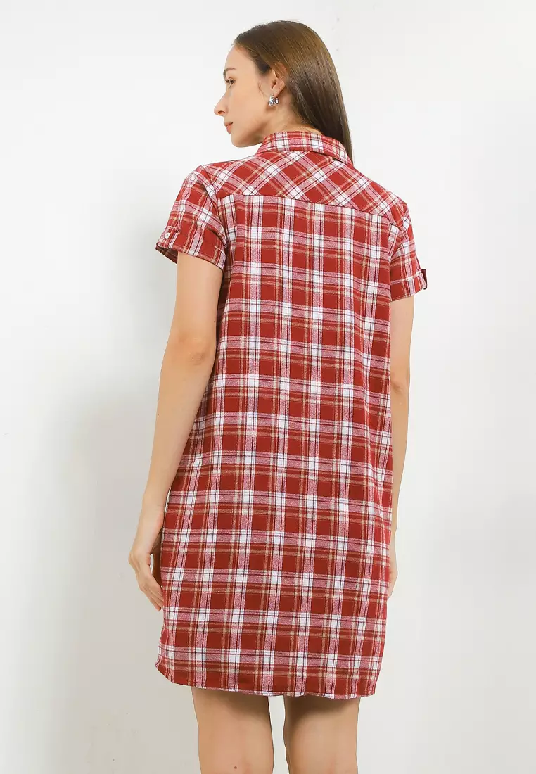 Jimna Flannel Shirt Dress
