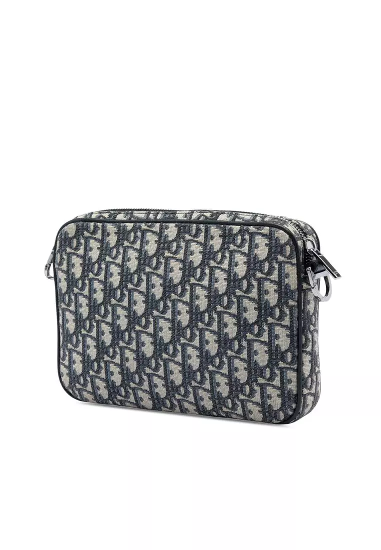Pre-Loved Dior Oblique Canvas Saddle Triple Pouch