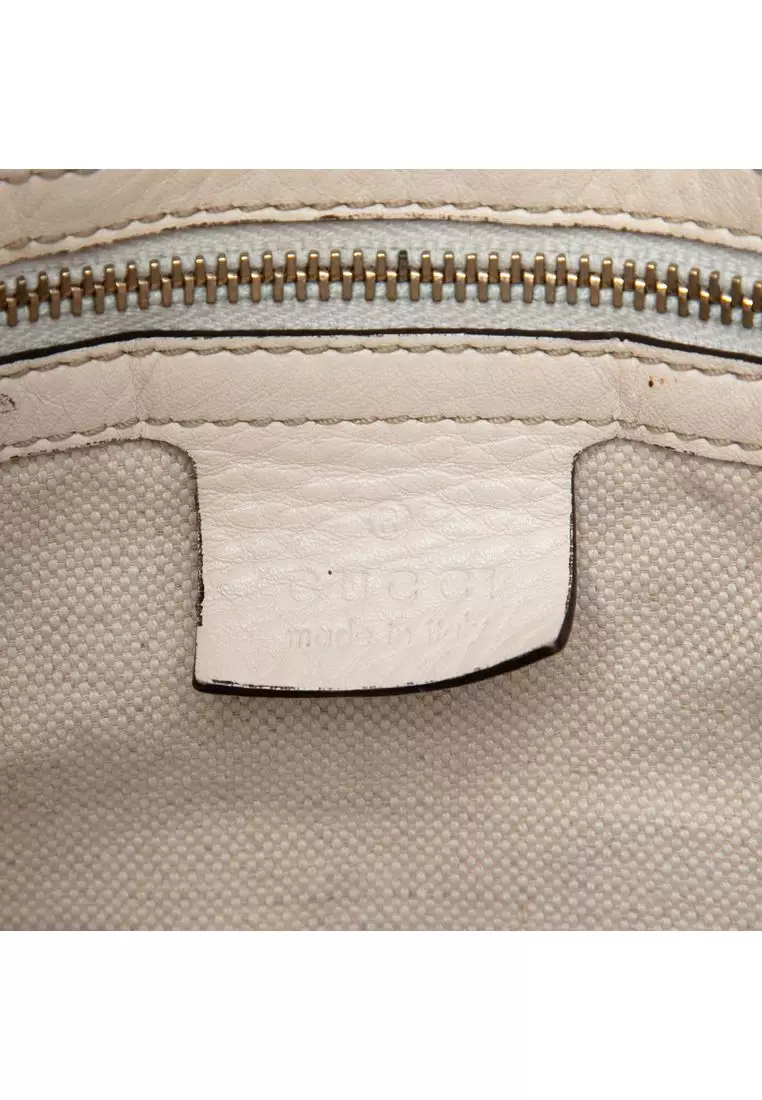 Pre-Loved Gucci Medium Pebbled Calfskin Web Heritage Shoulder Bag