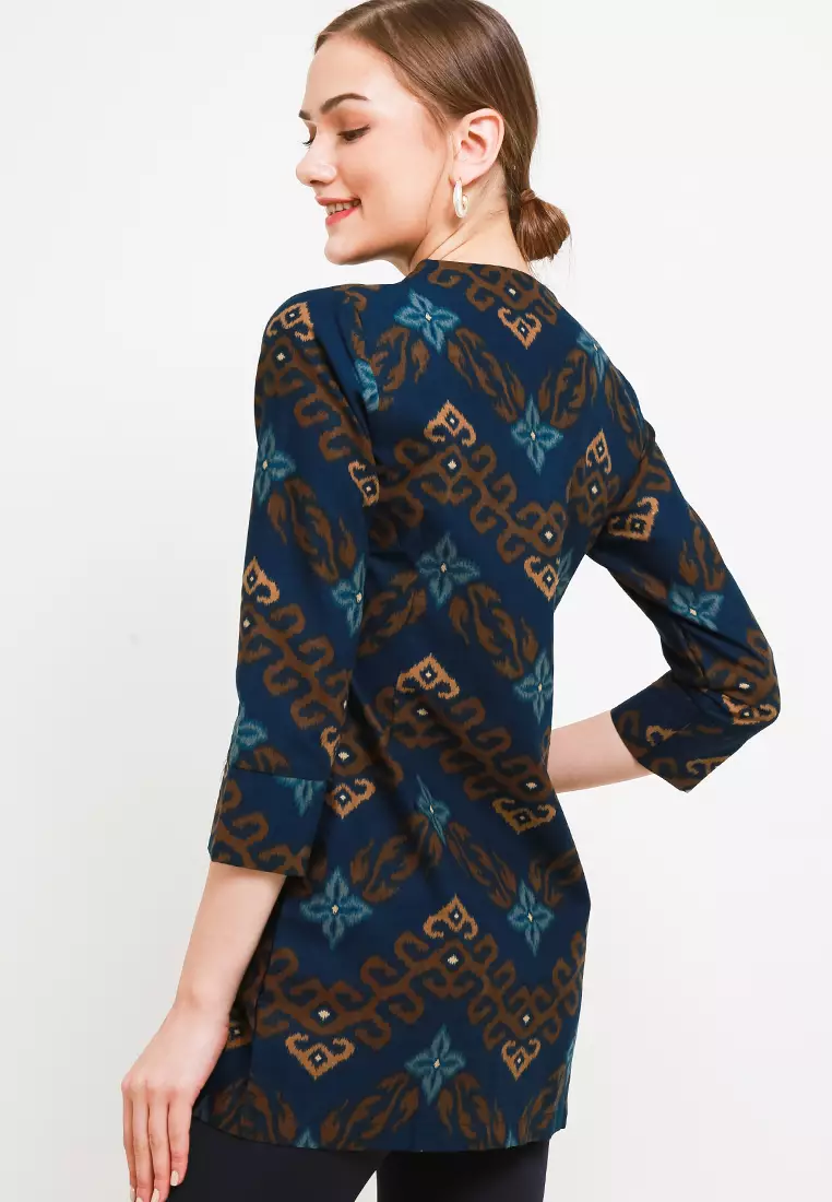 BATIK TALENTA EXCLUSIVE batik wanita blous Blue w368
