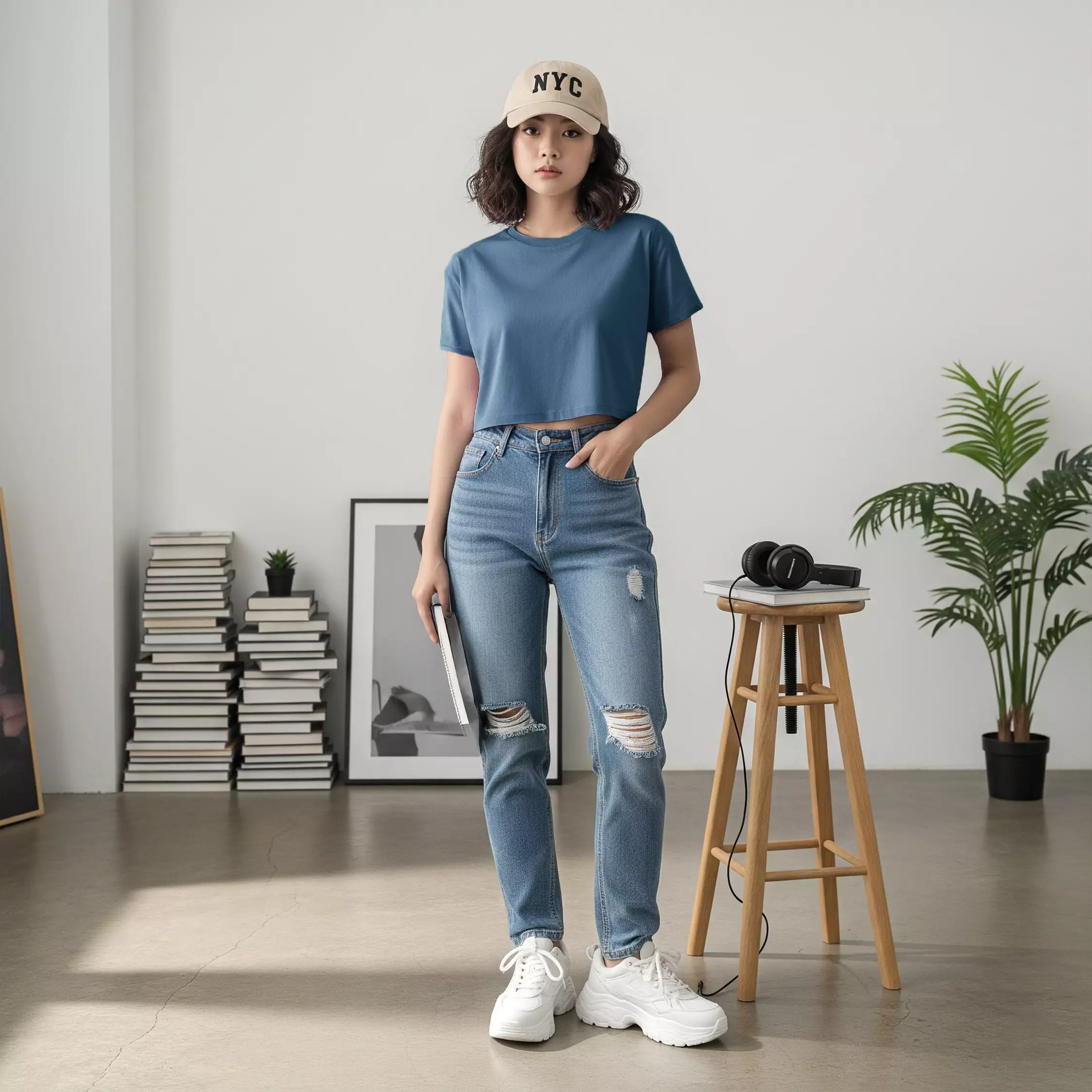 Kale VIONA ATLANTIC SEA / Atasan Crop Wanita / Kaos Wanita / Baju Cewek