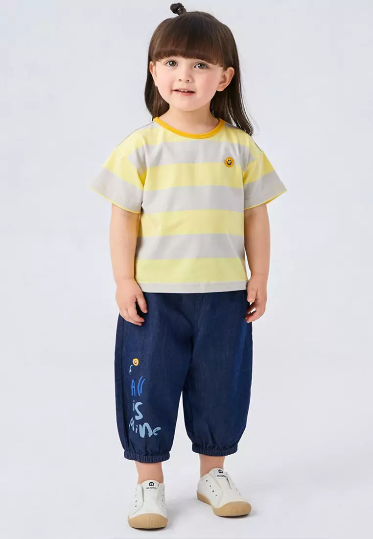 Kids Striped T-Shirt With Graphic Print