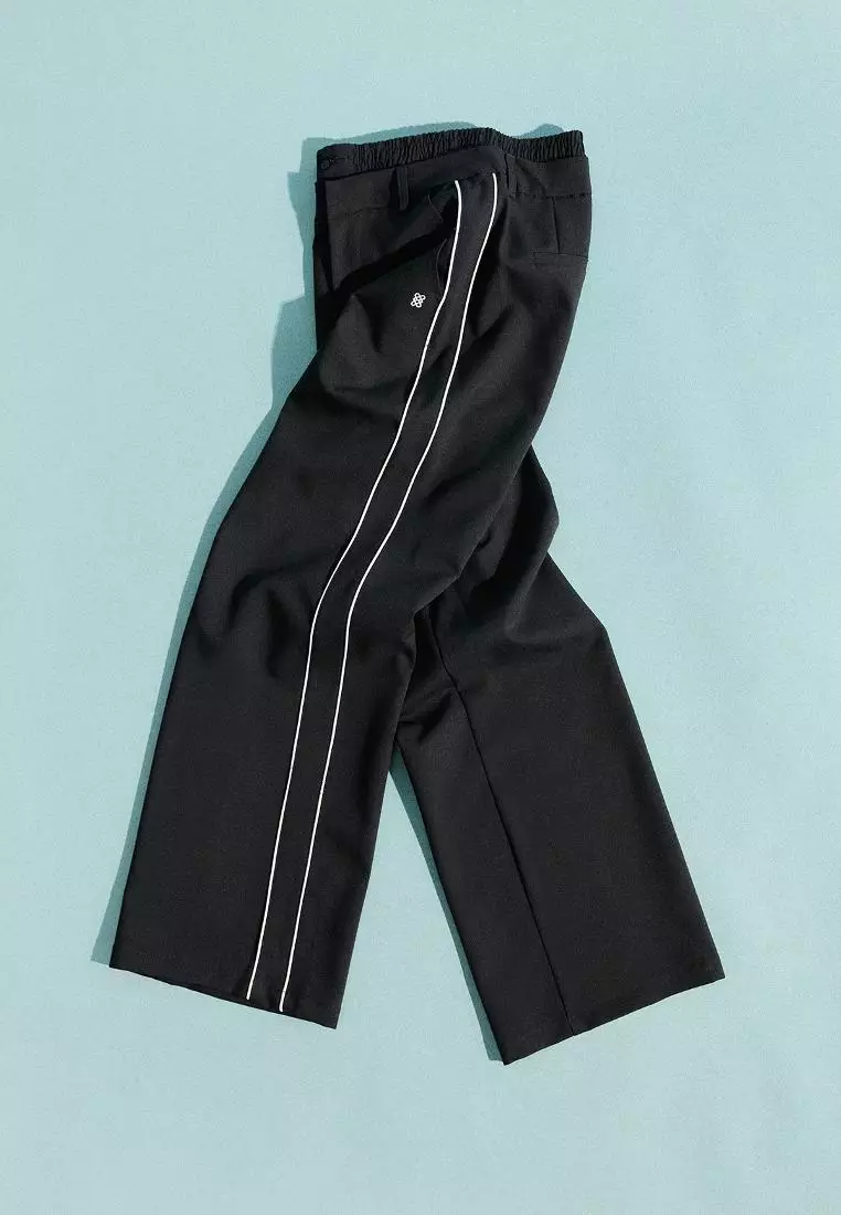 Layered Elastic-Waist Pants