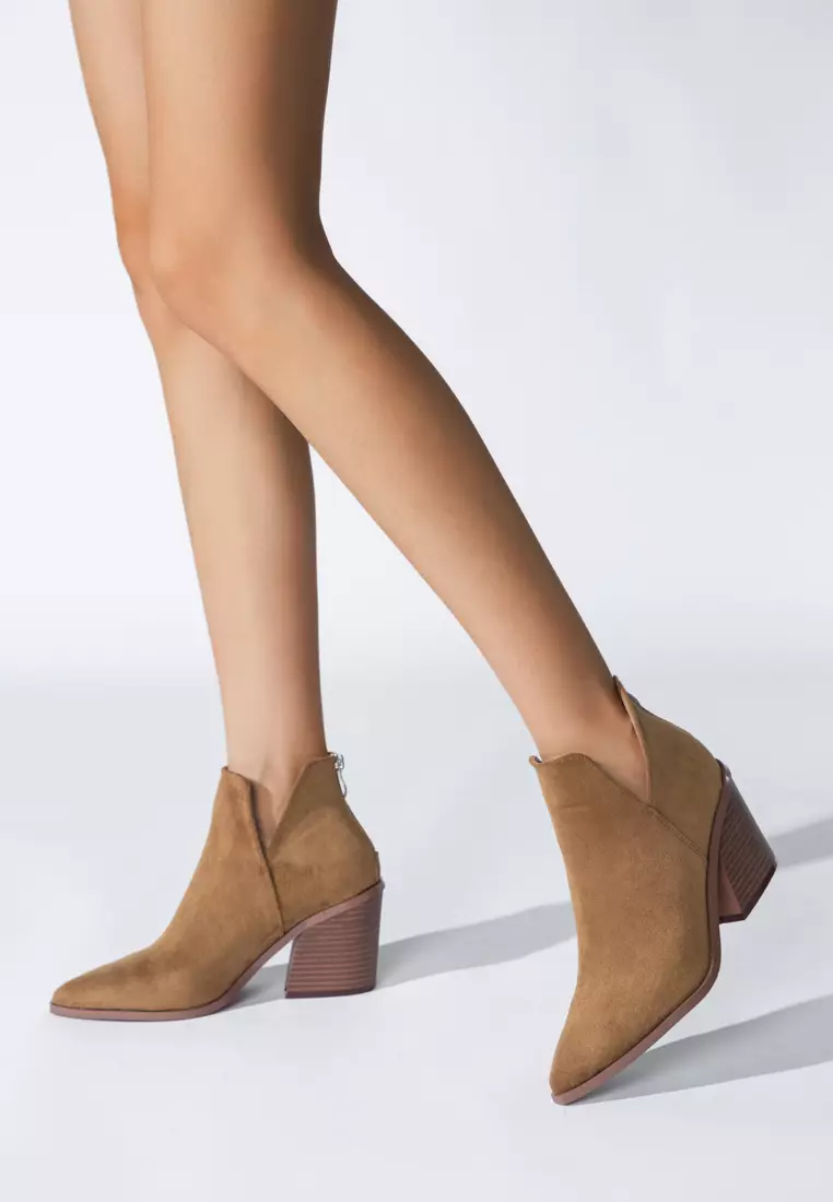 8CM Suede Fabric Ankle Boots WTY1189-6