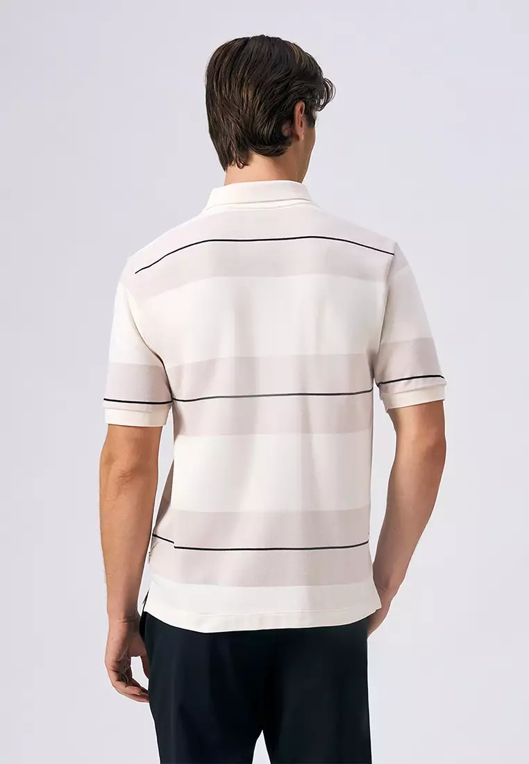 Striped Pique Polo