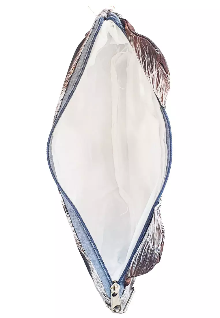 Grey Cat Face 3D Pouch