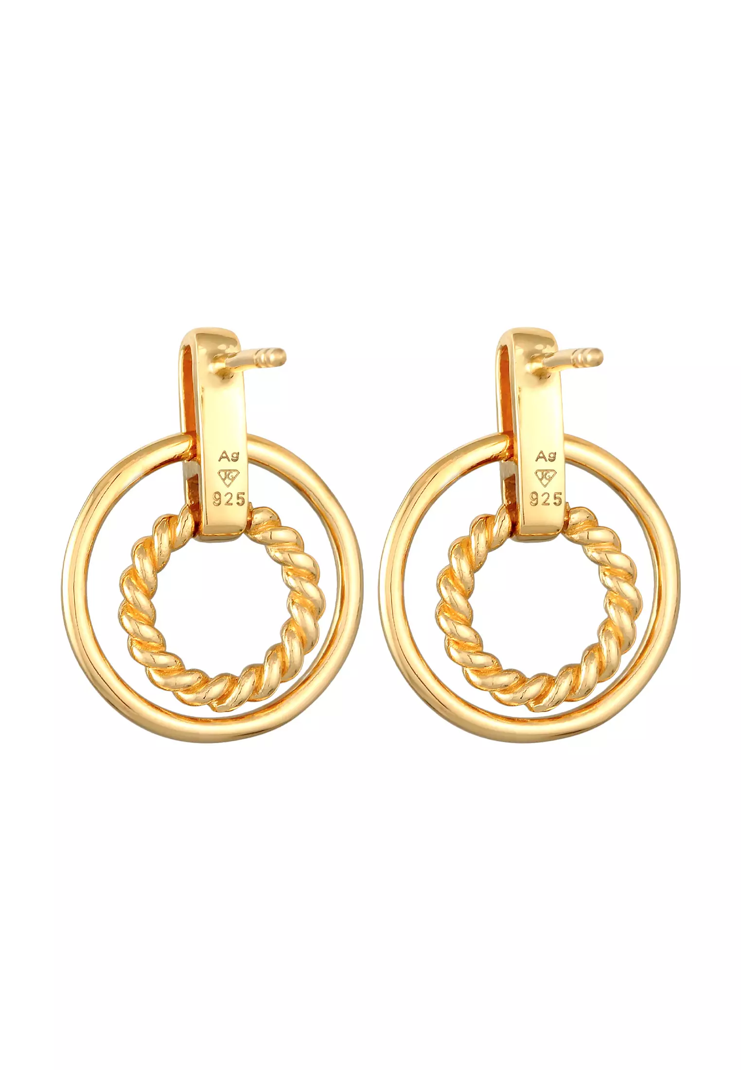 Earrings Stud Earrings Round Circle Twisted Gold Plated