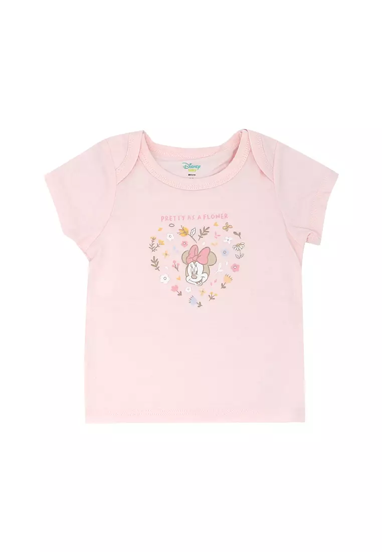Baby Girl Licensed Newborn Essentials T-Shirt Pack of 3 "Pretty as Flower"