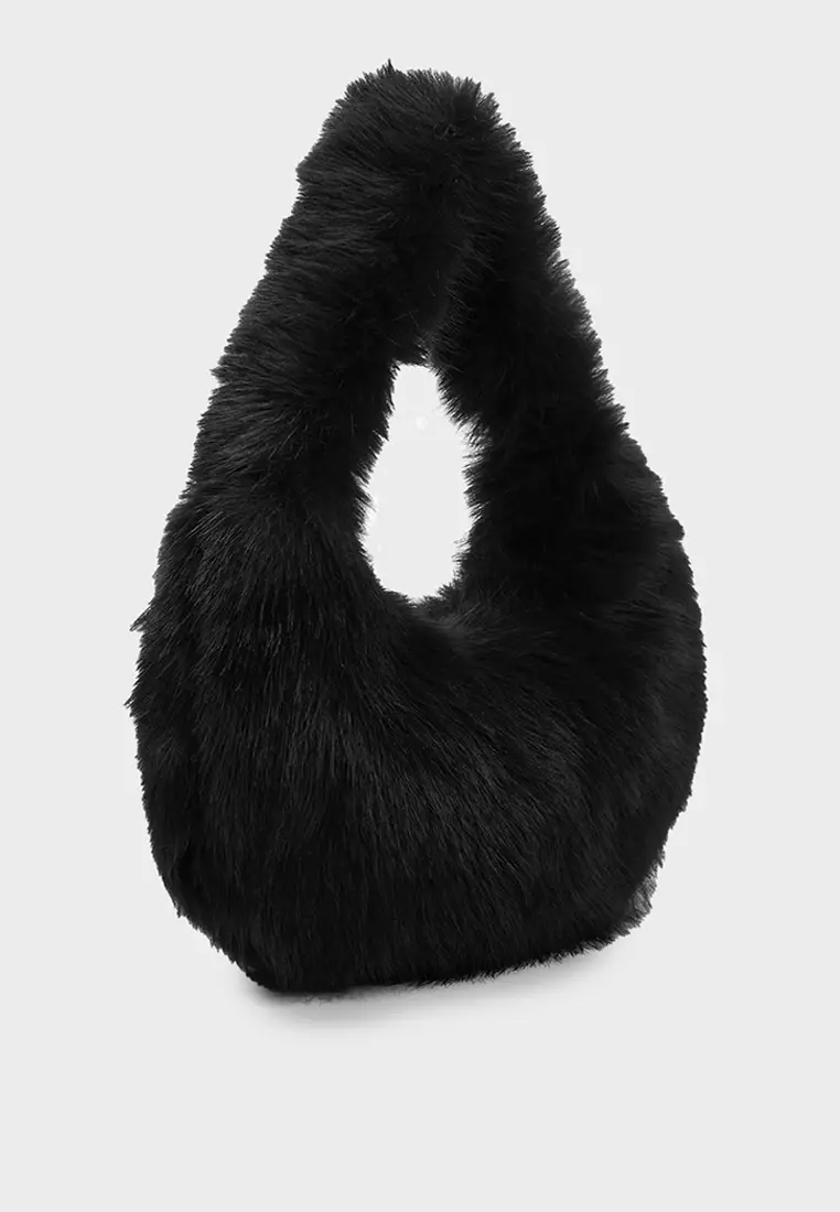 Faux Fur Hand And Shoulder Bag