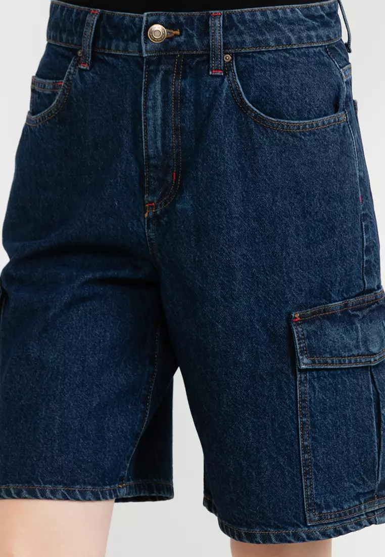Buy Cotton On Super Baggy Cargo Denim Jorts 2024 Online ZALORA