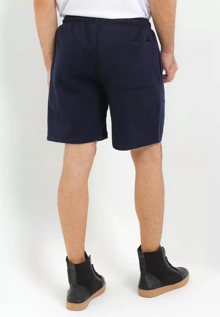 SYZLO Setelan Hoodie Comfy  Diamond Cotton Fleece Atasan Dan Bawahan Boardshort 1 Stel - Navy Blue