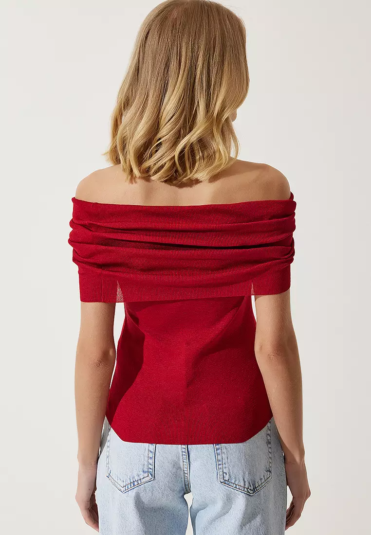 Short Sleeve Off Shoulder Blouse