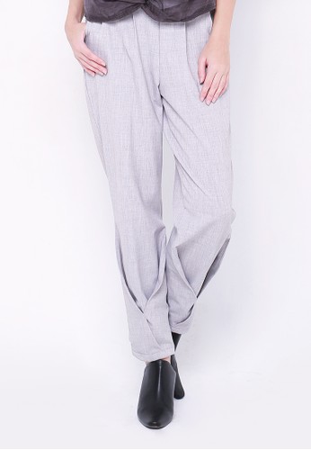 PLEATED PEG TROUSERS - GREY