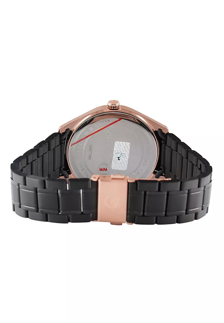 Alexandre Christie - Jam Tangan Pria - Rosegold Black - Stainless Steel - 8681 MDBBRBA