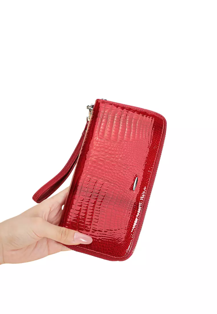 Buy Lara Genuine Leather Ladies Wallet Long Zippered Mobile Phone