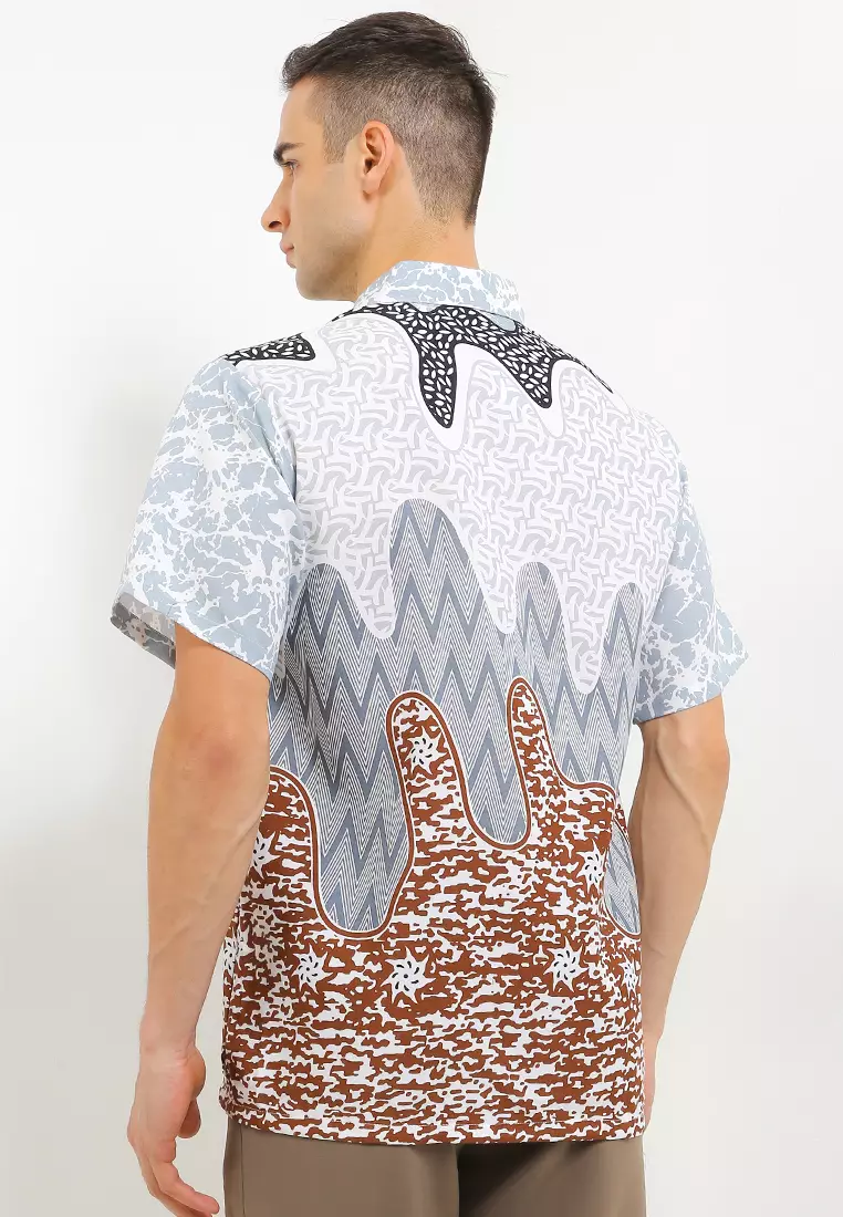 Nayaka Kemeja Batik Exclusive Premium Pria Casual Modern Lengan Pendek