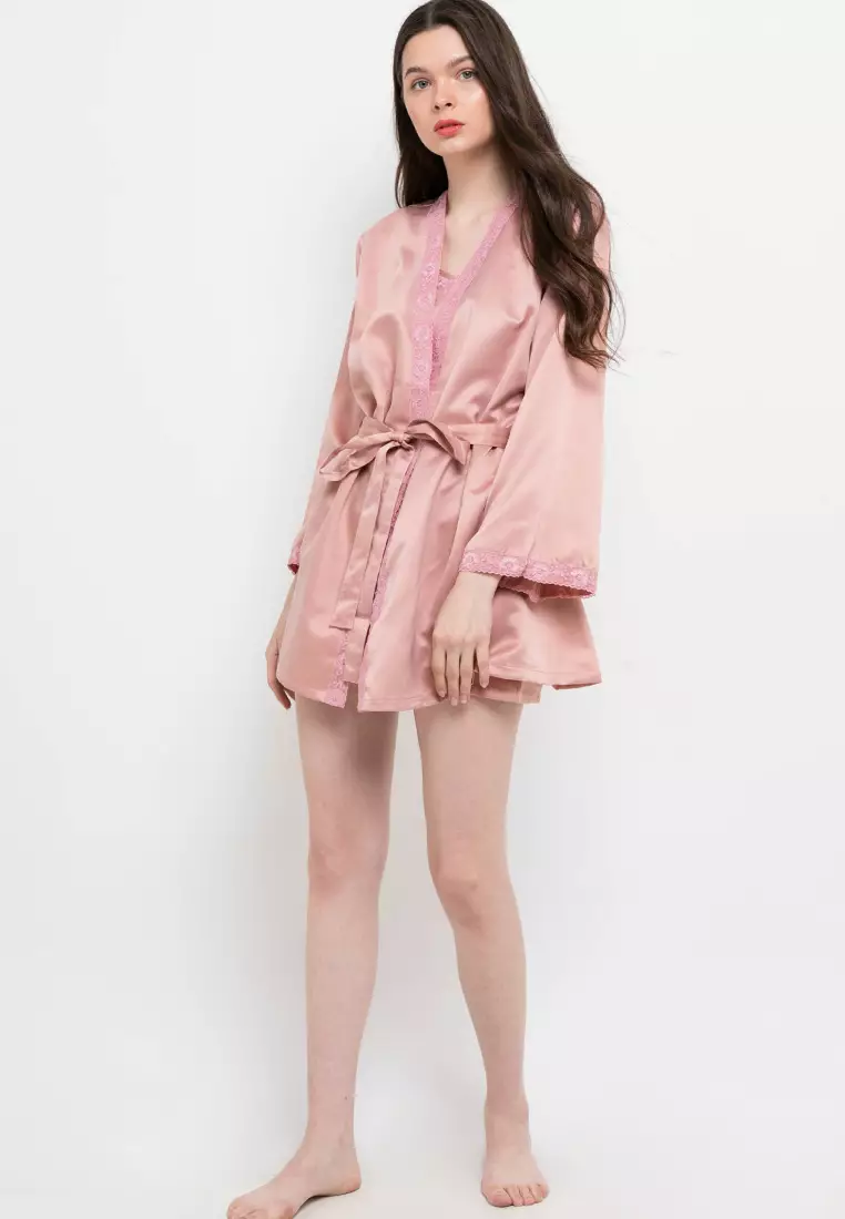 Kimono Satin Silk Set Tanktop Sleepwear