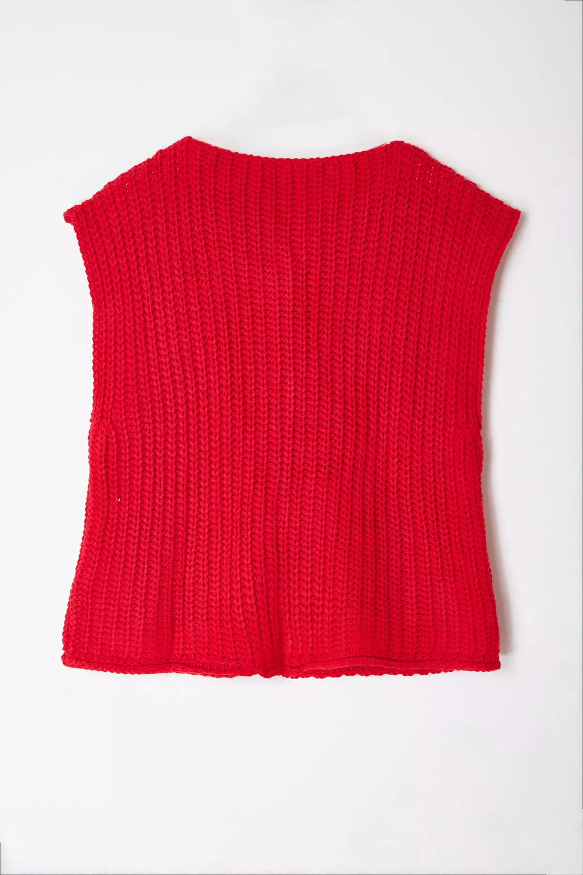 Red Soft Textured Fitted Vest Twoaw25Ye00027