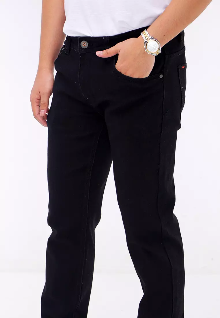 Denim Long Pants Slim Tapered Fit Stretch