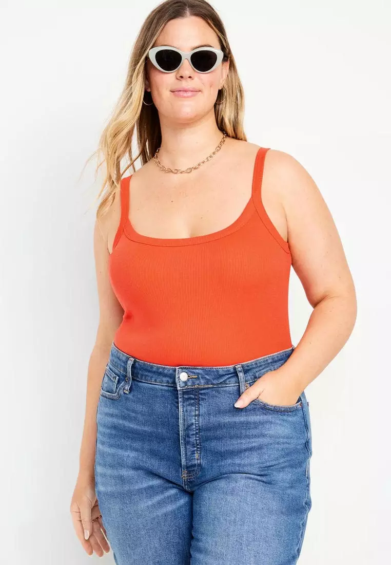 Fitted Rib-Knit Tank Top for Women