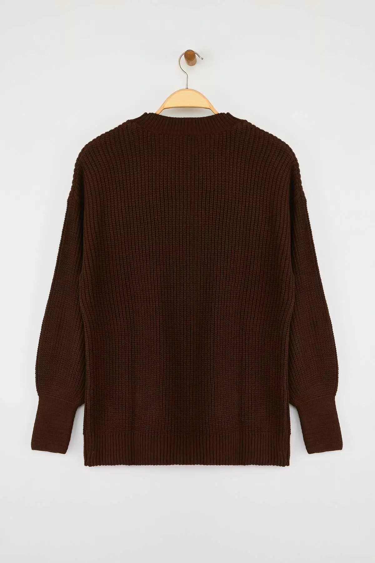 Brown Wide Fit Basic Knitwear Sweater